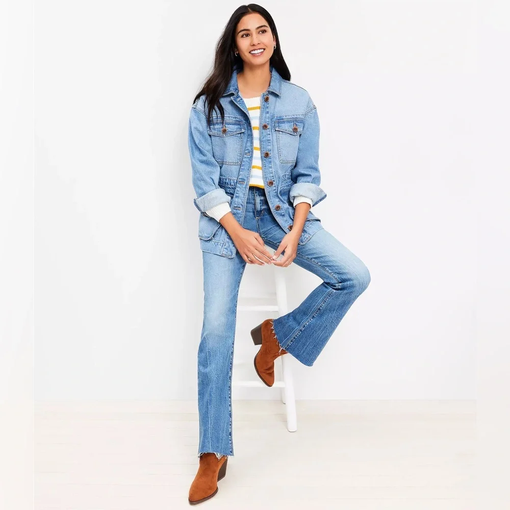 🆕 LOFT Denim Chore Jacket - M - *Runs Large* - Picture 3 of 12